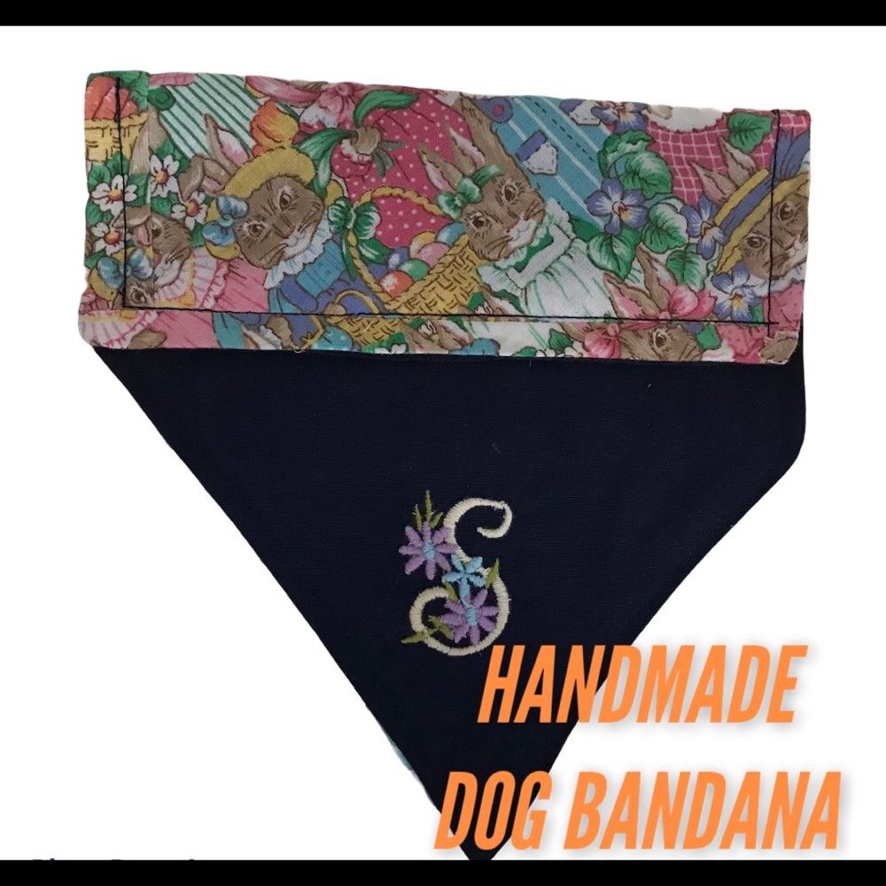 DOG BANDANA EASTER MONOGRAMMED S EMBROIDERED